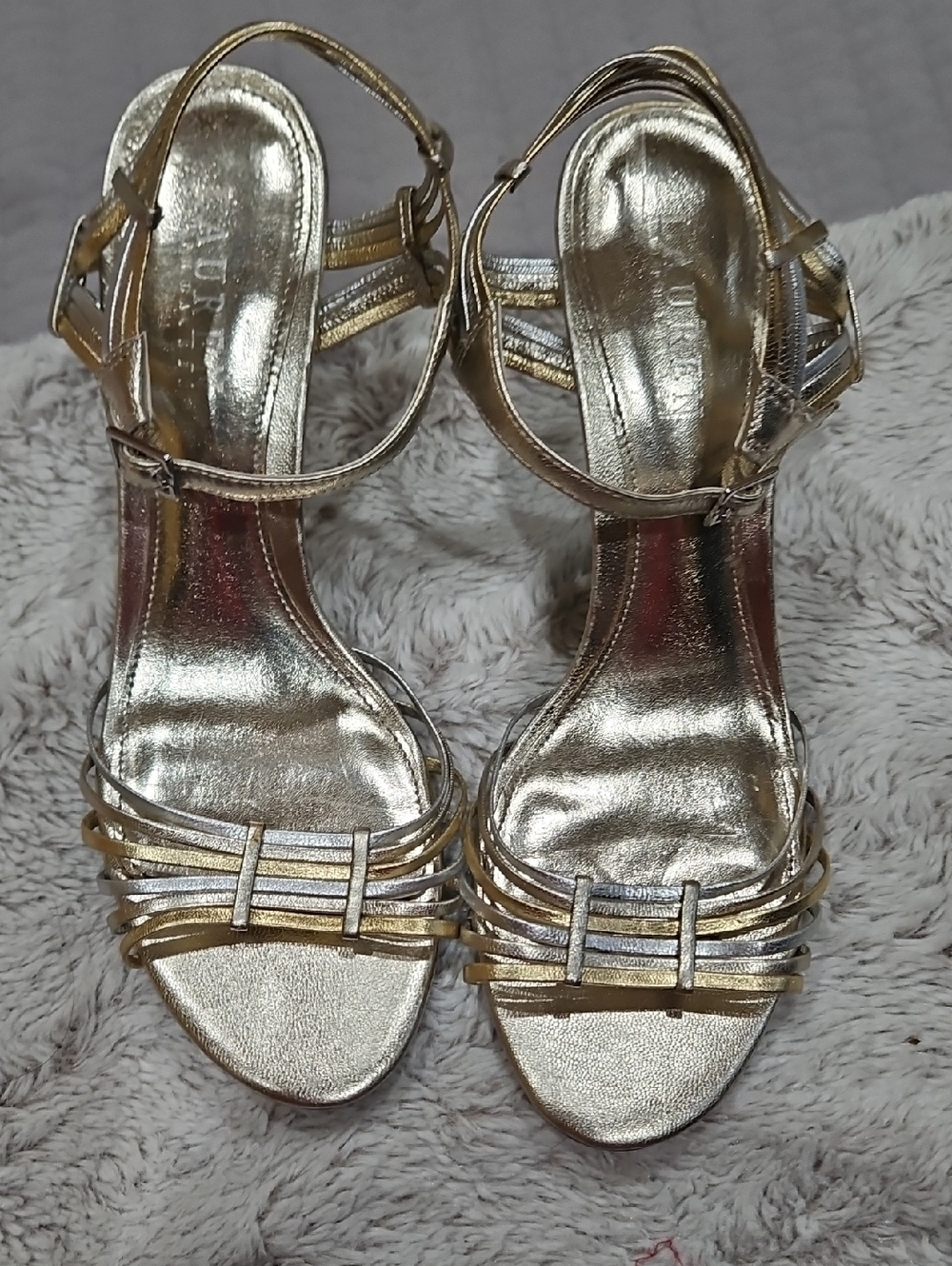 Polo by Ralph Lauren Metallic Gold Strappy Heeled Sandals